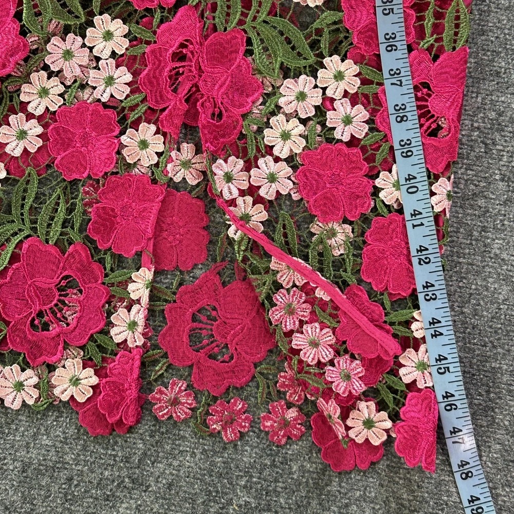 Dress The Population Dress Womens XS Pink Floral Lace Midi Sheath Embroidered - Picture 12 of 14